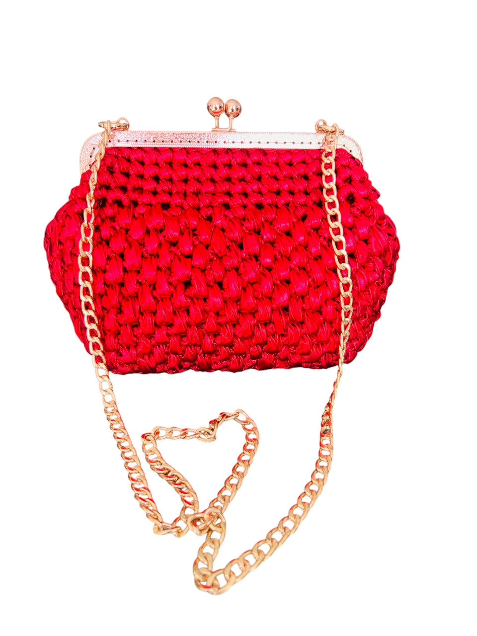 sac charlotte de la collection les sacs de Michèle sac rouge fait au crochet et porter par Madamecocoandco