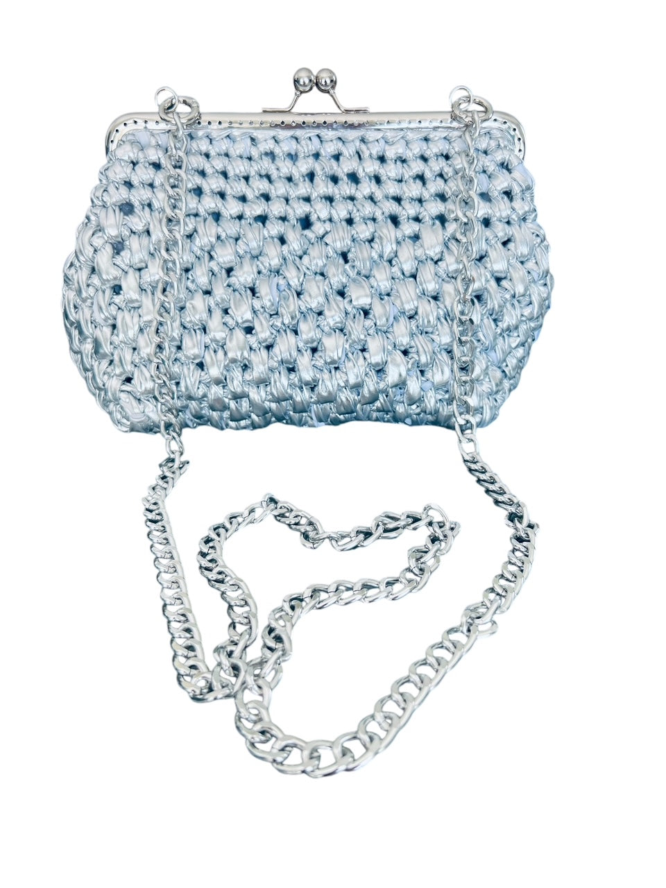 sac stella les sacs de Michèle sac tendance argenté pour cérémonie fait au crochet 